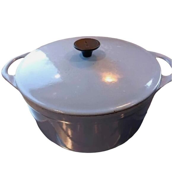 COUSANCES 24 French Soup Dutch Pot Vintage Light Blue Enameled France Authentic - Picture 1 of 16
